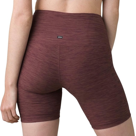 prAna Women's Kimble Short Women's High-Waisted Burgundy Shorts - Picture 2 of 6